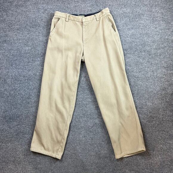 Vintage The Territory Ahead Pants Mens 34 Beige Cotton Flat Front Relaxed Fit - Picture 2 of 11